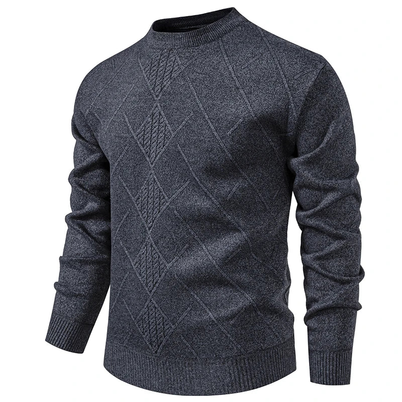 Men's Patterned Knit Sweater Crewneck Pullover Heritage Preppy Staple