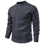 Men's Patterned Knit Sweater Crewneck Pullover Heritage Preppy Staple