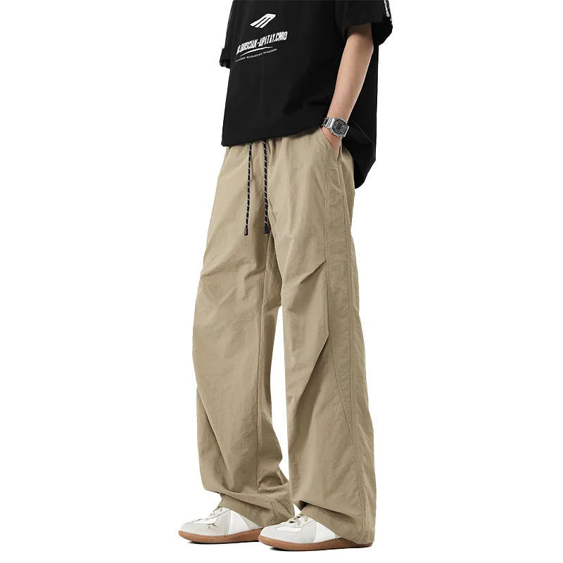 Drawstring Utility Pants With Side Pockets