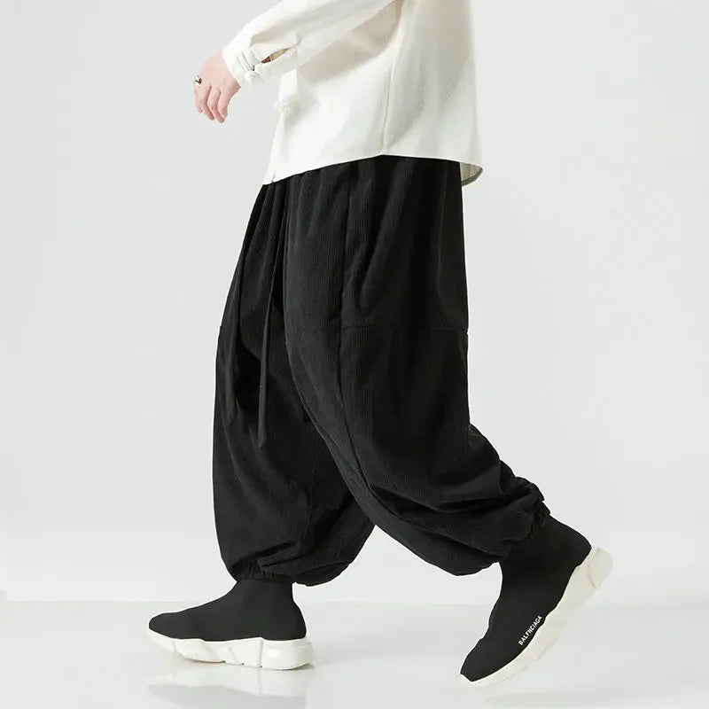 Men's Corduroy Loose Fit Balloon Pants Men