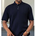 Men's Knit Collared Shirt Short Sleeve