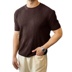 Crew Neck Textured Tee Shirt For Men
