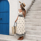Women's Strap Neck Flare Long Dress