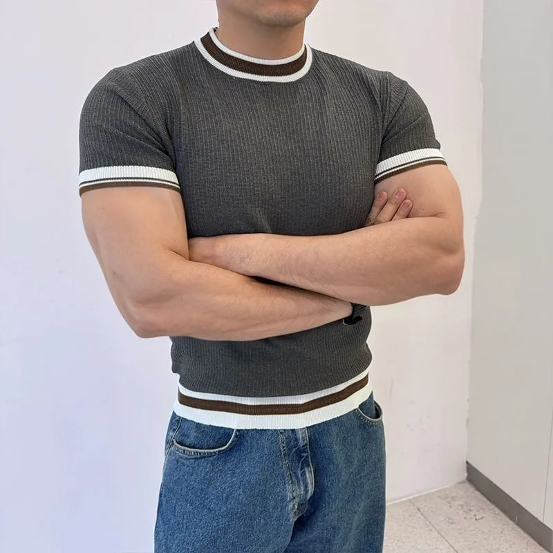 Men's Crew Neck T Shirt With Trim