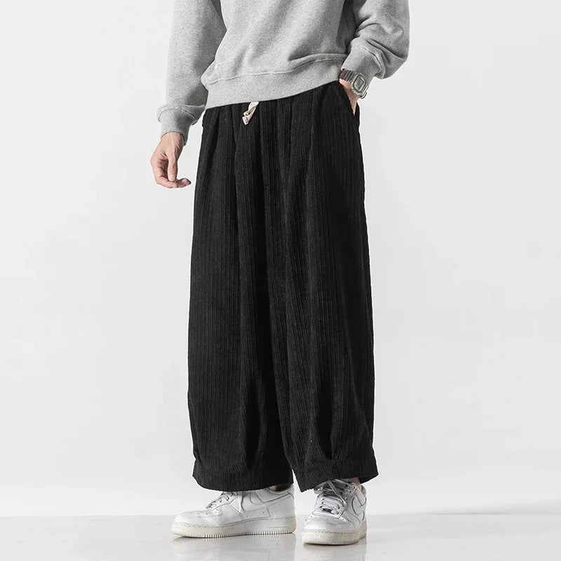 Men's Baggy Drawstring Wide Leg Pants