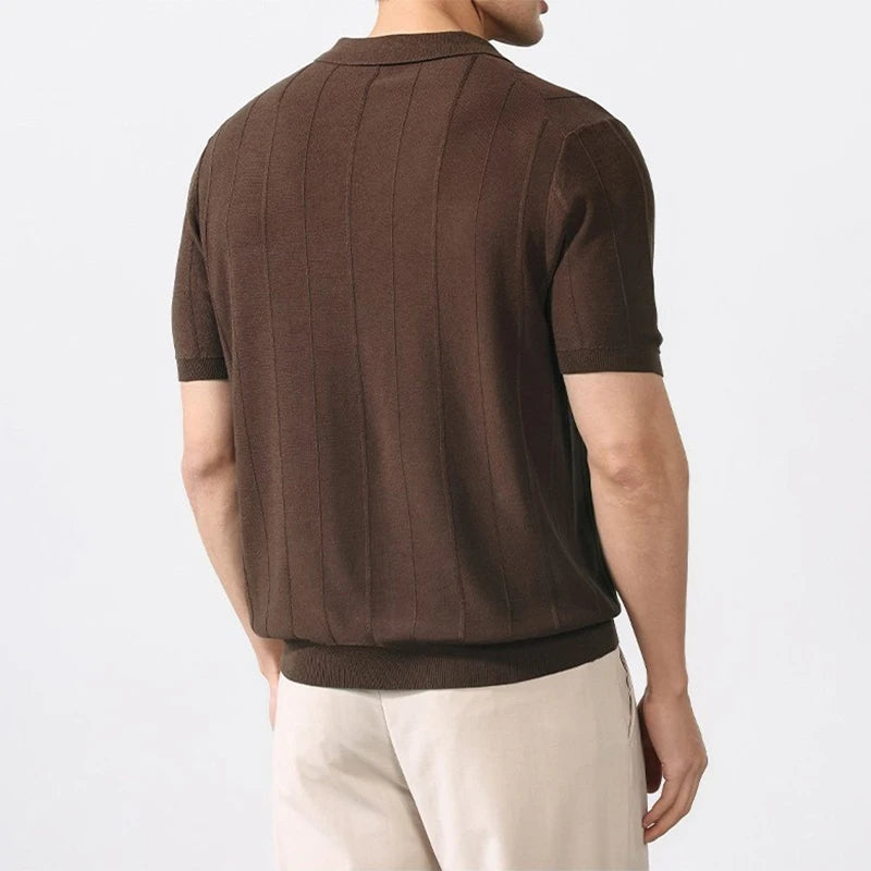 Men's Polo Shirt With Vertical Detail