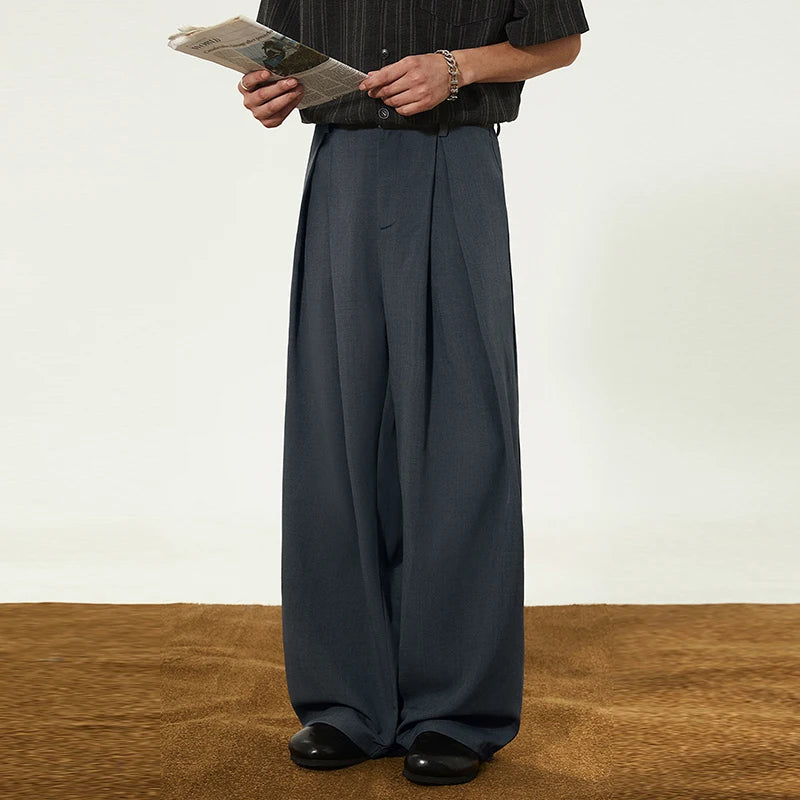 Men's Front Pleat Wide Pants