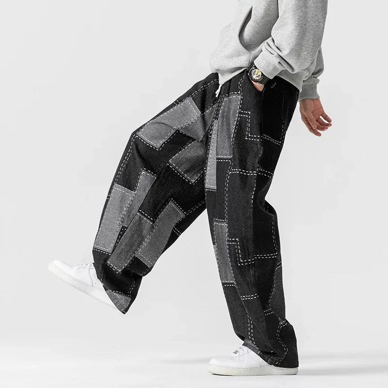 Men's Pull On Patchwork Trousers