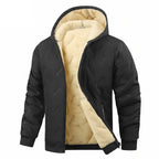Men's Hooded Jacket with Sherpa Lining, Full Zip and Long Sleeves
