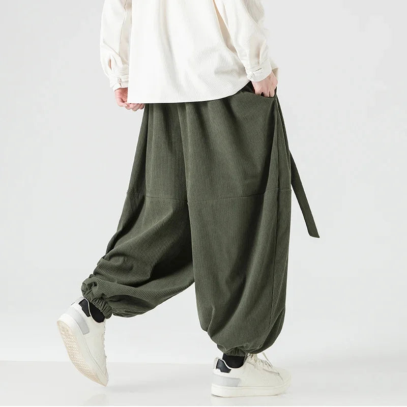 Men's Corduroy Loose Fit Balloon Pants Men