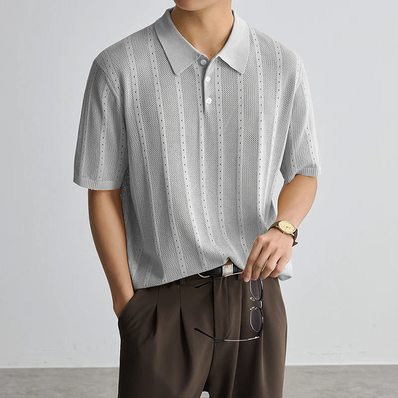 Men's Eyelet Polo Shirt Short Sleeve