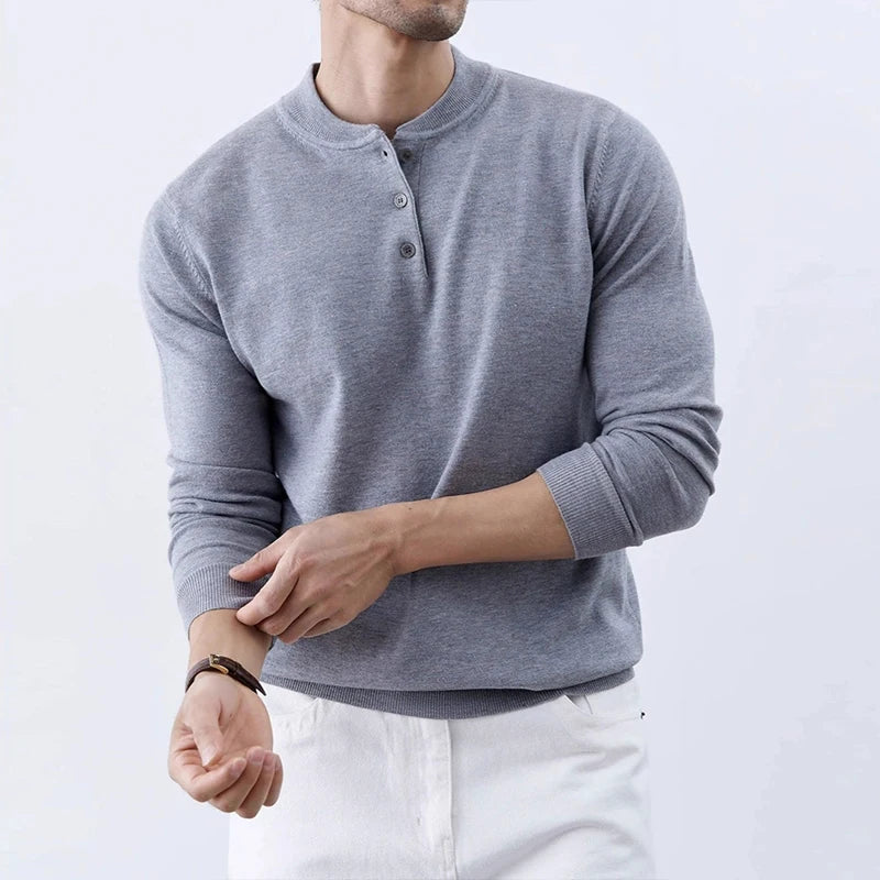 Men's Classic Henley Neck Pullover Sweater Main image