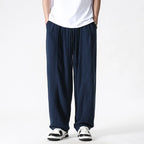 Men's Wide Leg Pull On Drawstring Full Length Pants