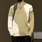 Men's Colour Block Knit Jumper with Textured Detail