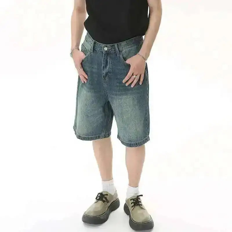 Men's Relaxed Fit Denim Shorts With Classic Five Pocket Style