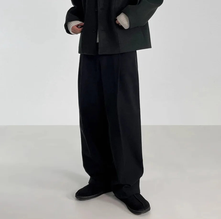 Men's Wide Leg Pleated Pants