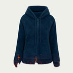 Women's Fleece Hooded Jacket – Full Zip Long Sleeve Winter Hoodie with Front Pockets