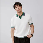 Men's Ribbed Trim Short Sleeve Polo
