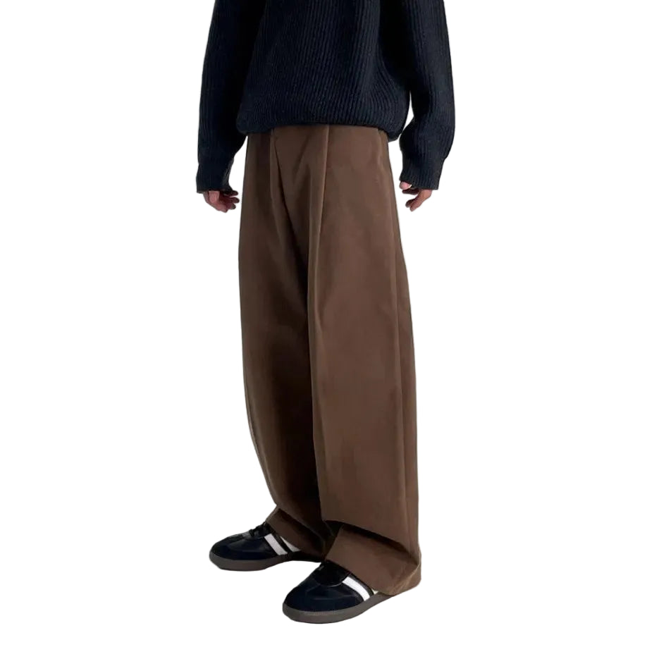 Men's Wide Leg Pleated Pants