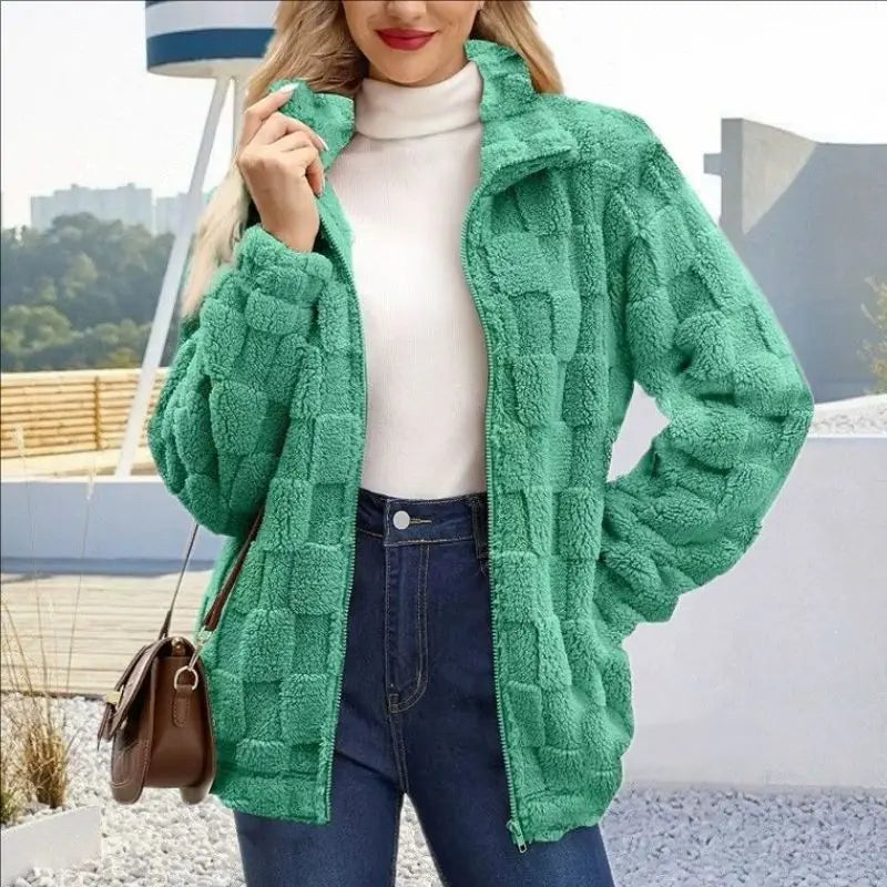 Women's Fleece Knit Cardigan – Longline Open Front Long Sleeve Sweater
