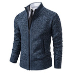 Men's Zip Up Sweater Stand Collar Full Front Jacket