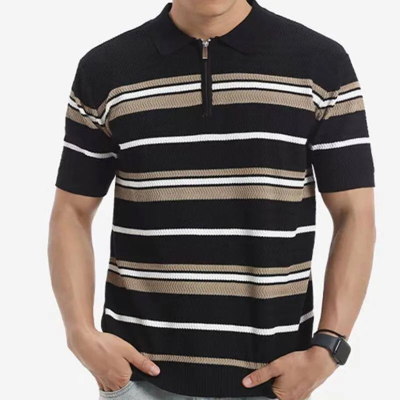 Men's Zip Front Polo Shirt