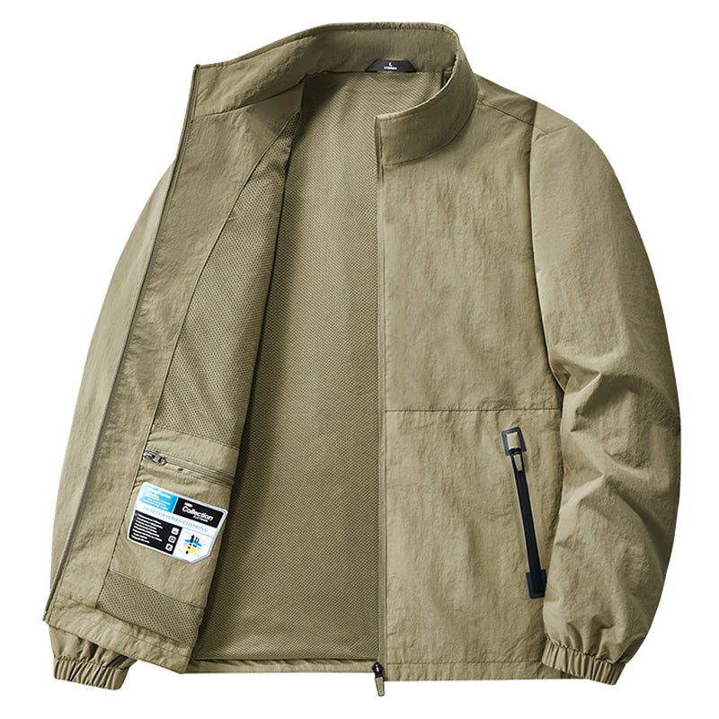 Men's Bomber Jacket – Stand Collar, Full Zip, Long Sleeves and Side Pockets Main image