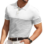Fine Stripe Short Sleeve Polo Shirt