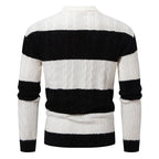 Men's Colour Block Turtleneck Knit Jumper