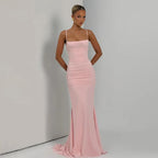 Women's Lace Up Back Bodycon Maxi Dress