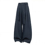 Wide Leg Pleated Pull On Trousers