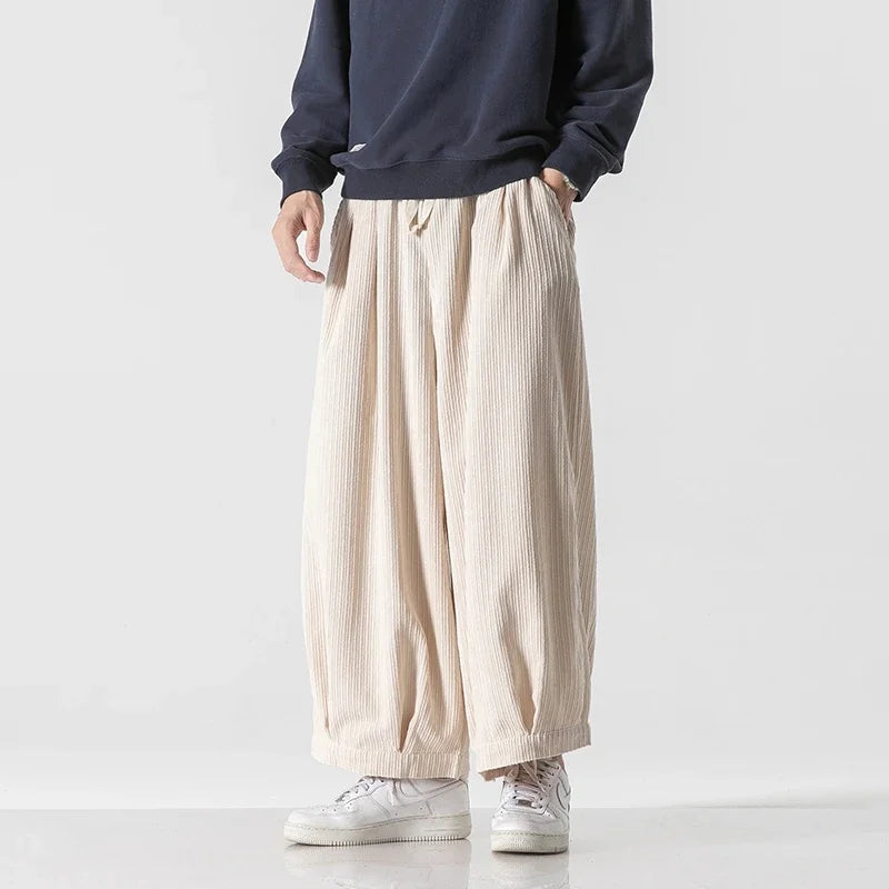 Men's Baggy Drawstring Wide Leg Pants