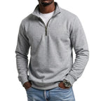 Men's Quarter Zip Stand Collar Knit Jumper