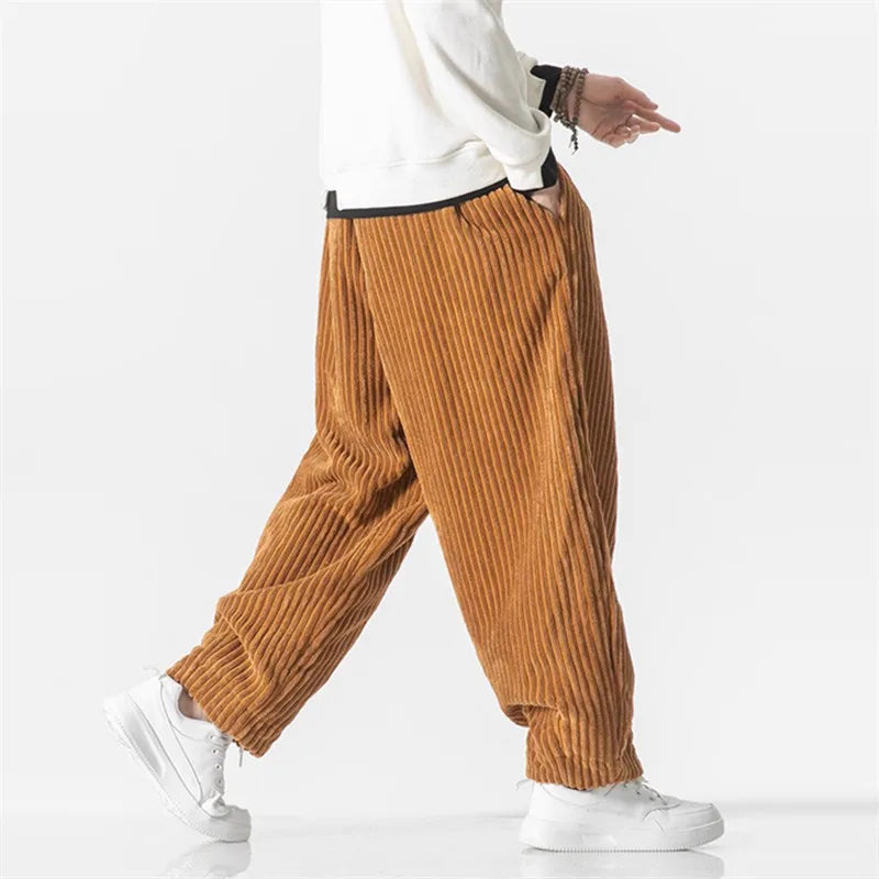 Men's Stripe Pants With Drawstring Waist