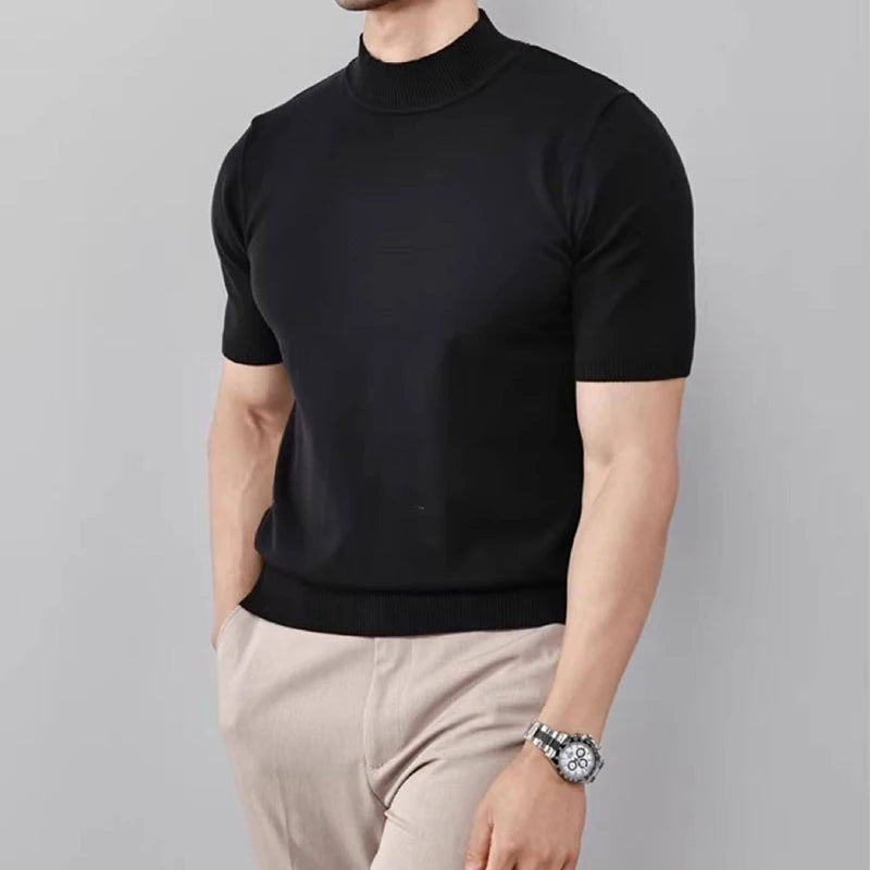 Men’s Ribbed Cuff Knit Shirt Top