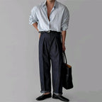 Mens Striped Button Down Long Sleeve Shirt