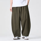 Men's Loose Fit Drawstring Wide Leg Straight Hem Pants