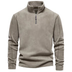 Men's Quarter-Zip Jumper – Long Sleeve Stand Collar Pullover Sweater Top