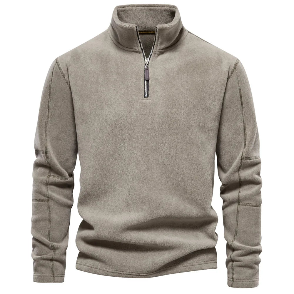 Men's Quarter-Zip Jumper – Long Sleeve Stand Collar Pullover Sweater Top