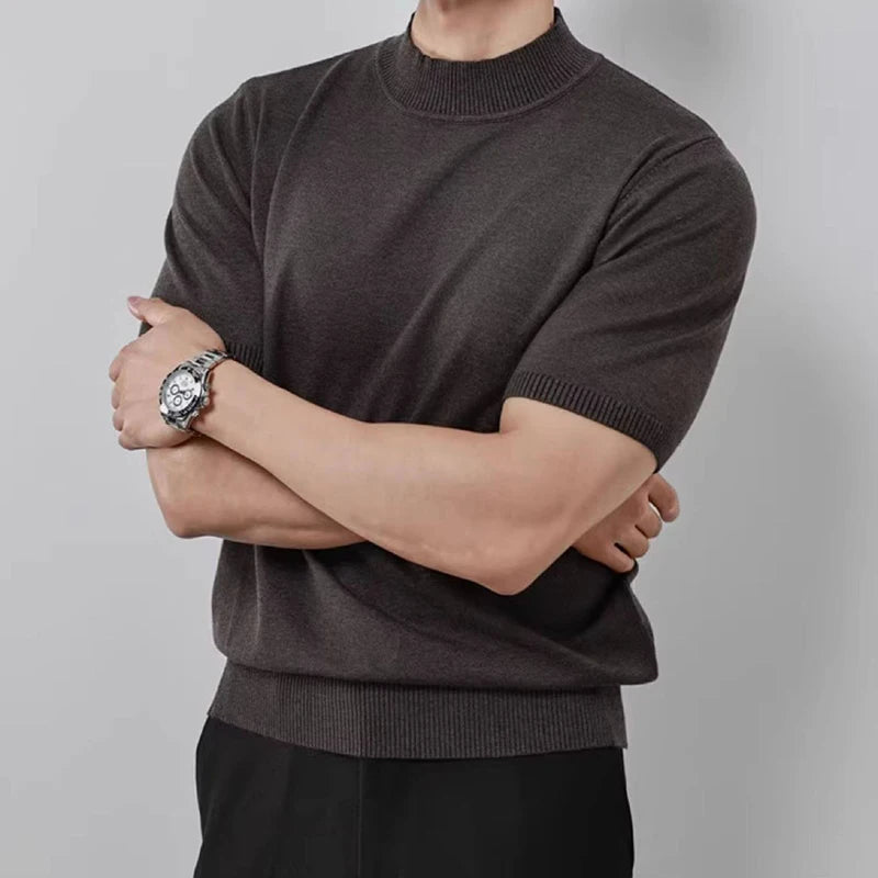 Men’s Ribbed Cuff Knit Shirt Top