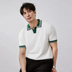 Men's Ribbed Trim Short Sleeve Polo