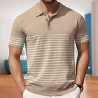 Fine Stripe Short Sleeve Polo Shirt