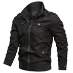 Men's Zip Up Jacket with Stand Collar and Long Sleeves – Multiple Pockets