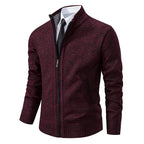 Men's Zip Up Sweater Stand Collar Full Front Jacket