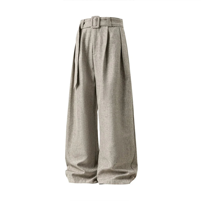 Loose Fit Pleated Wide Leg Pants