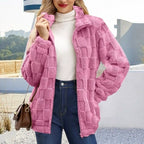 Women's Fleece Knit Cardigan – Longline Open Front Long Sleeve Sweater