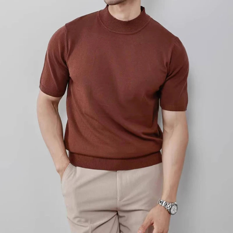 Men’s Ribbed Cuff Knit Shirt Top