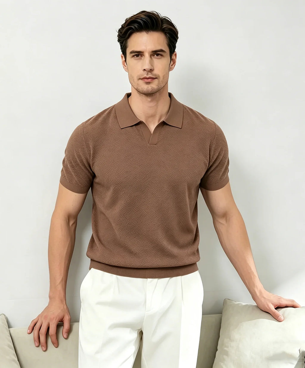 Open Neck Polo Shirt For Men