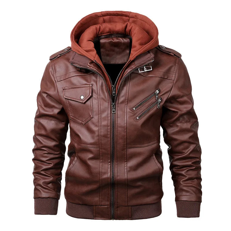 Men's Zip Up Hooded Jacket – Long Sleeve Design with Chest and Side Pockets
