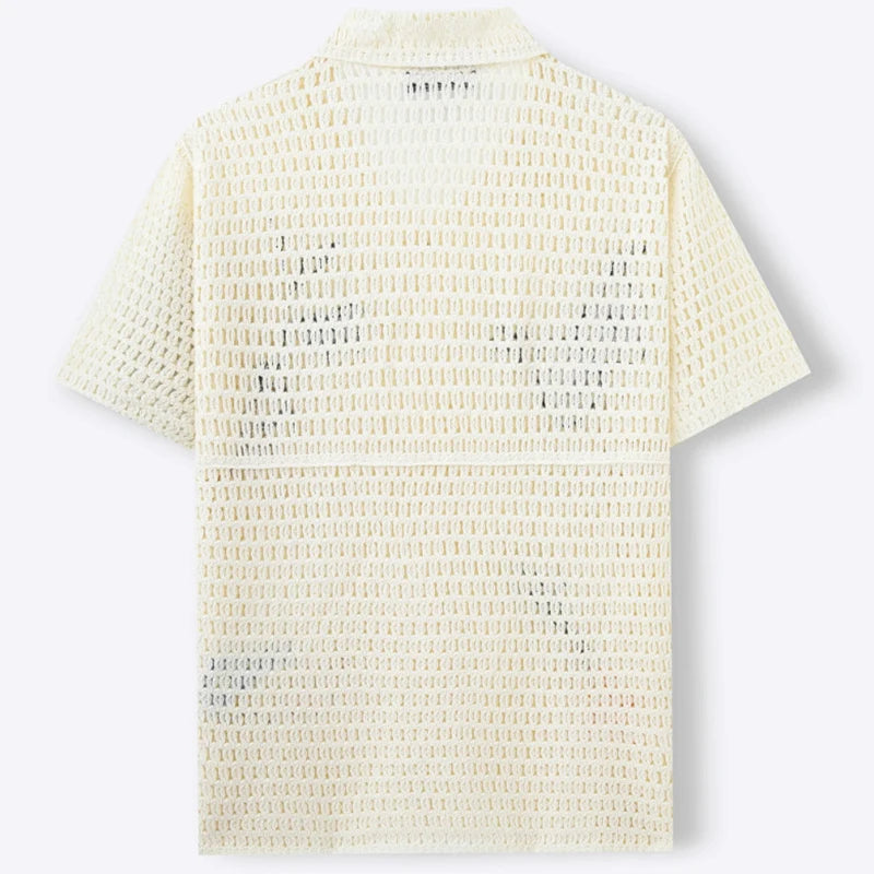 Men's Embroidered Pattern Knit Shirt